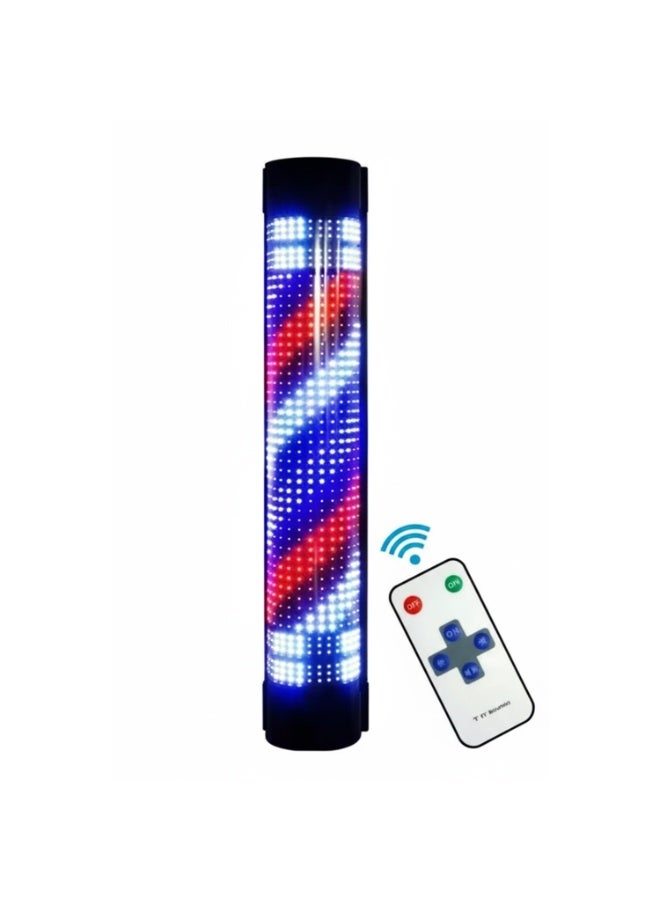 Rotating LED Barber Pole Light 93 * 22 * 18cm – Remote Control Wall-Mounted Barber Shop Sign Lamp, High Brightness Energy-Saving Classic Red White Blue LED Pole for Salon, Haircut Shop & Barbershop - Image 1